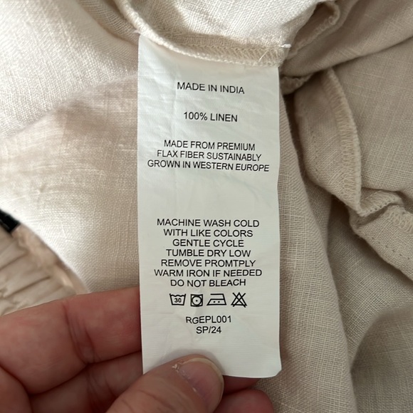 Quince Linen Long Sleeve Pajama Set Size Large - Picture 13 of 14